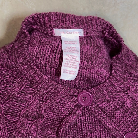Super Soft Magenta Short Sleeve Cardigan - Picture 2 of 3